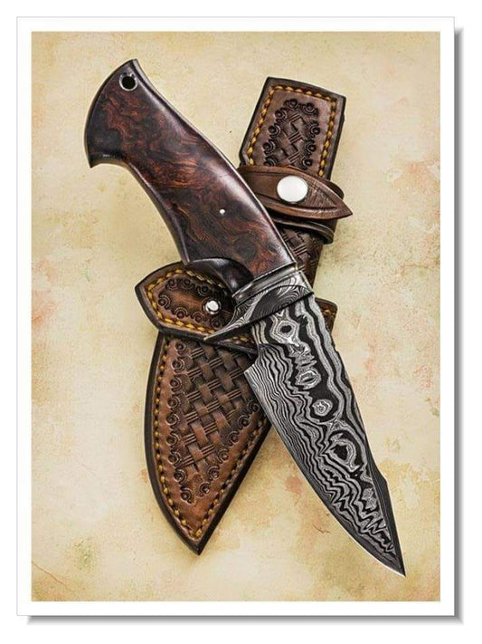 Handmade Damascus 10 Inches Hunting Knife