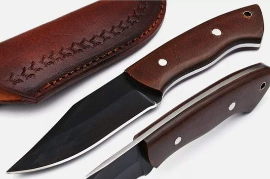 1095 High Carbon Black Coated Steel Skinning Knife