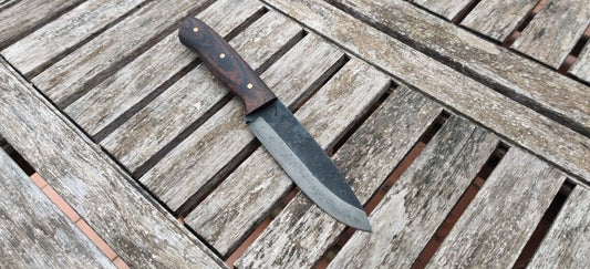 Hunting knife - Bushcraft Knife - AISI 1095 - Rengas tiger wood