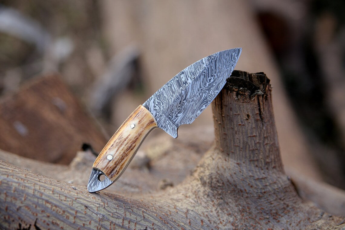 Combo J2 Steel & Damascus Steel Pair of Skinning EDC Knife