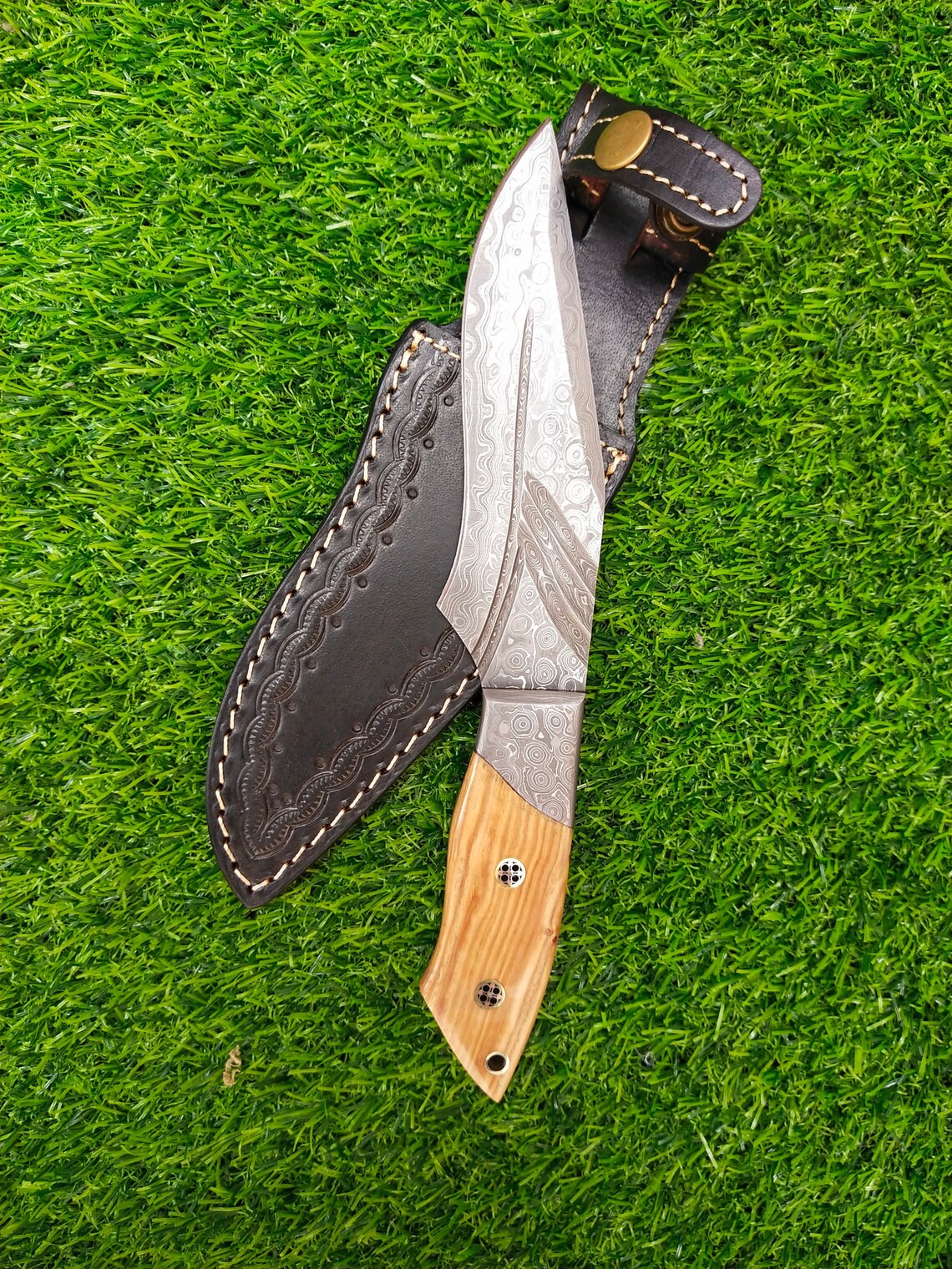 Damascus Steel knife, Custom Handmade Skinner Knife, Damascus Hunting Knife, Damascus Forged Knife, Groomsmen gift