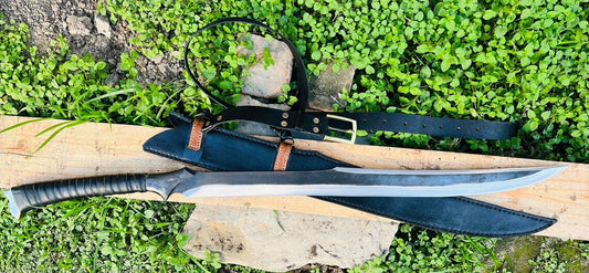 26 inches Blade large jungle Hunting Sword-functional-Hand forged-Heat Treated-Sharpen-Ready to use-working-full tang-leaf spring