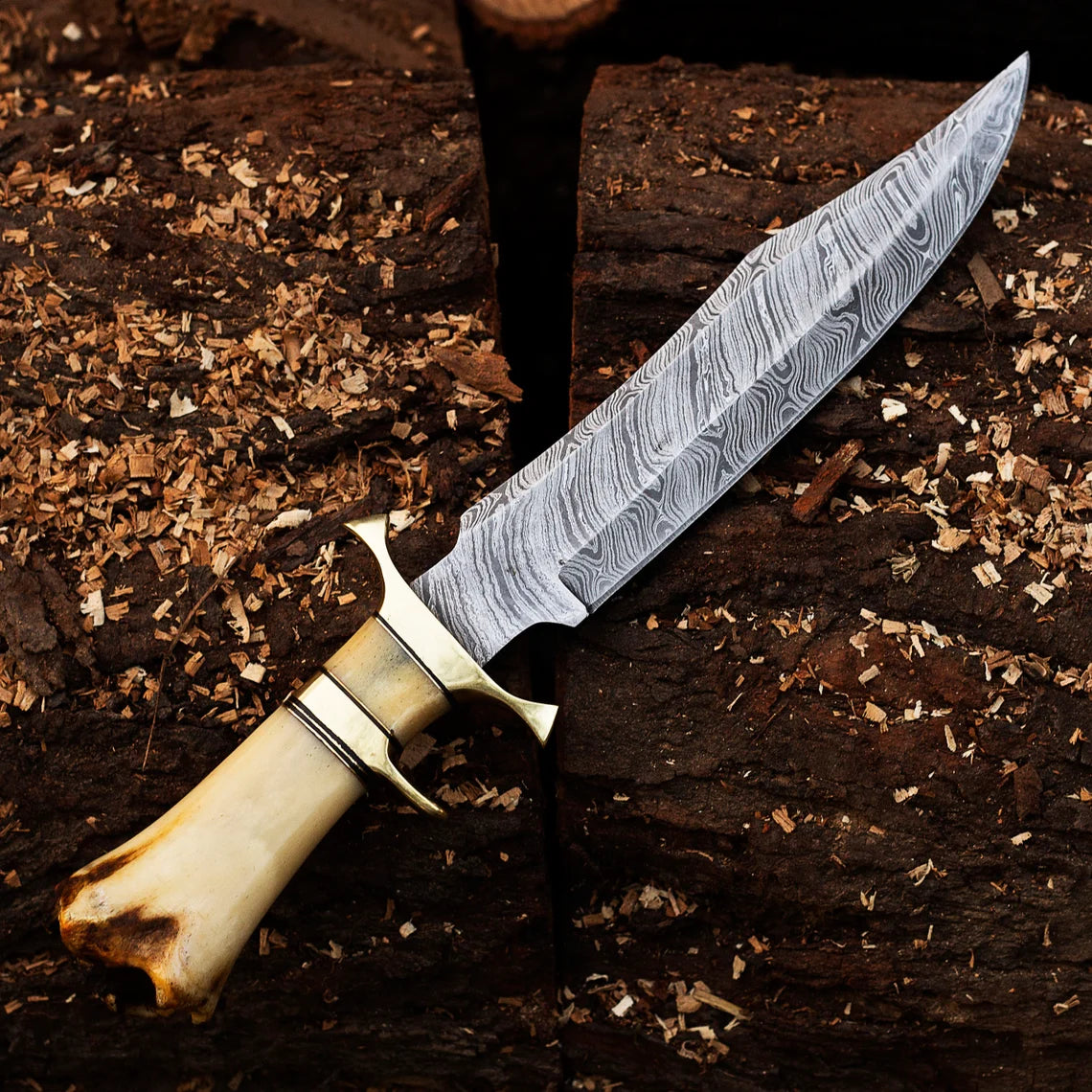 Damascus Steel Hunting Knives - Custom Handmade knife - Hand Forged Damascus steel Knife - Knife With Sheath