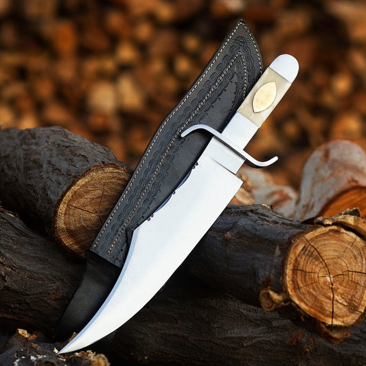 Custom Handmade D2 Steel Dull Polish Bowie knife Rambo knife
