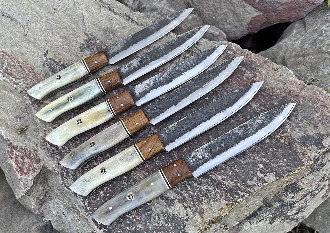 6 Pcs Custom Steak Knives BBQ Grilling knives Set