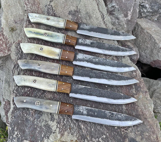 6 Pcs Custom Steak Knives BBQ Grilling knives Set