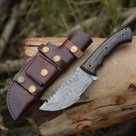 Handmade Damascus Steel Tracker Knife-Survival Knife