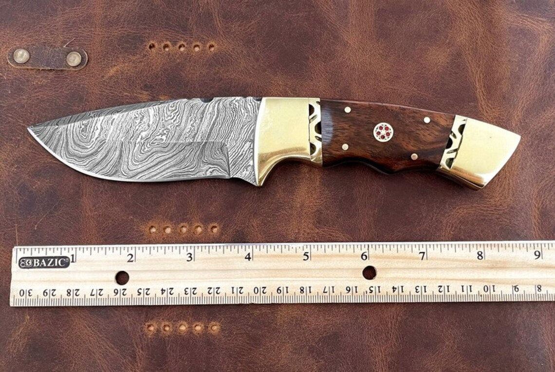 9" Damascus Steel Skinning Knife