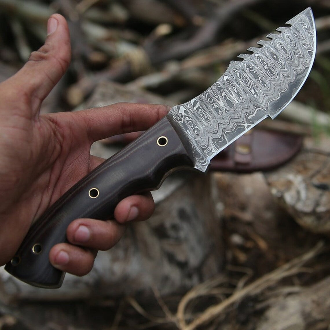 Handmade Damascus Steel Tracker Knife-Survival Knife