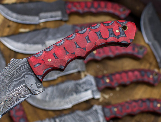 10 PCS Custom Handmade Damascus Steel Hunting Camping Tracker Knife Anniversary Gift Best Gift For Him