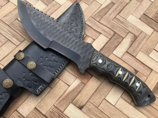 Handmade Black Coated J2 Steel Tracker knife