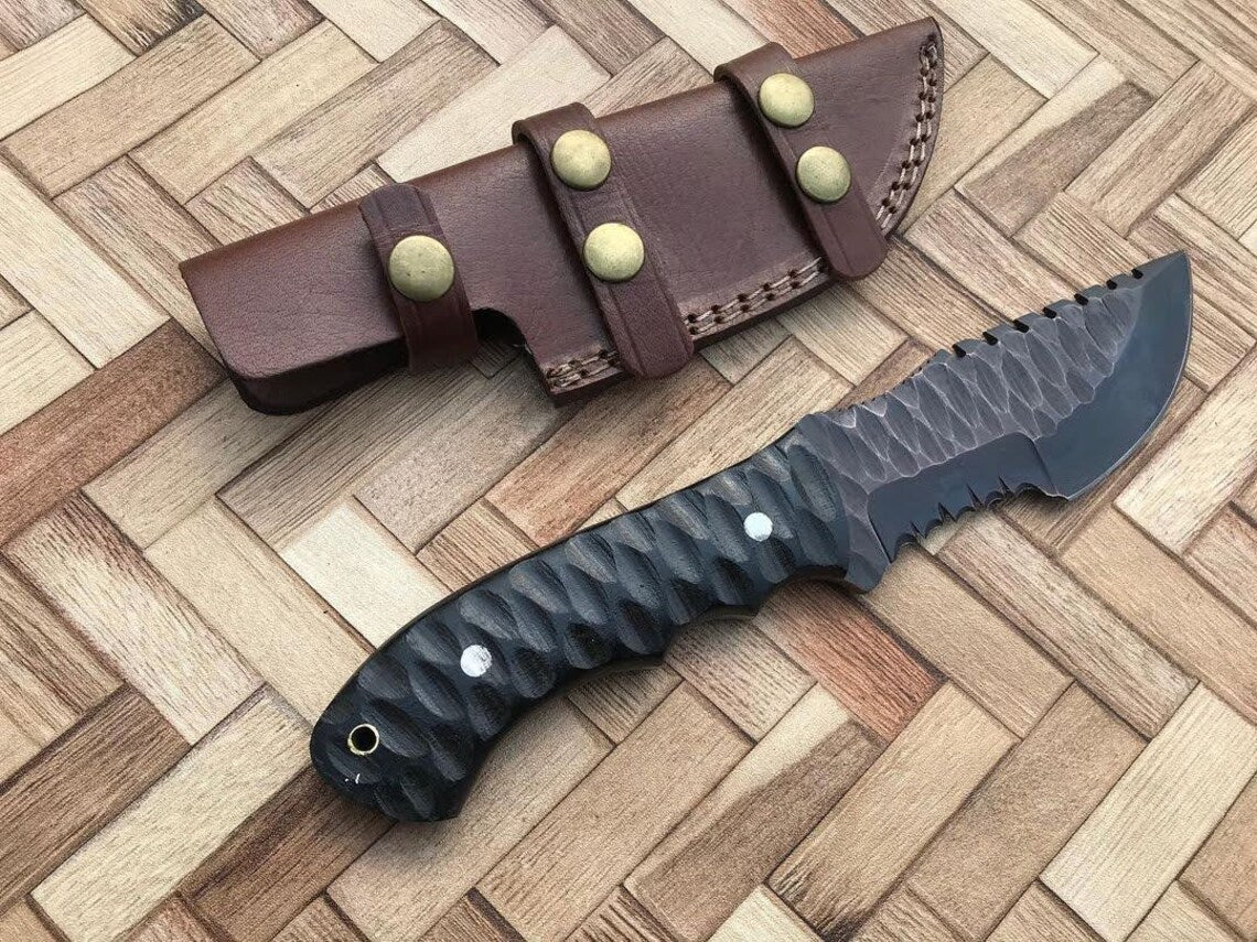 Handmade Black Coated J2 Steel Tracker knife
