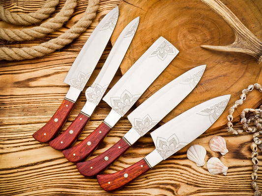 Handmade Stainless Steel Chef Knife Kitchen Knives set Chef set handmade Best chef set with Free Leather sheath