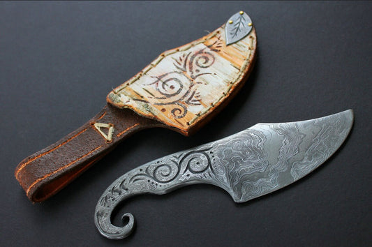 Handmade Full Tang Damascus Steel Tookish Tall Tale Knife