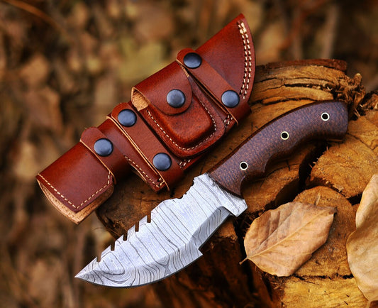 Hand Forged Damascus Hunting Tracker Knife-Survival Knife