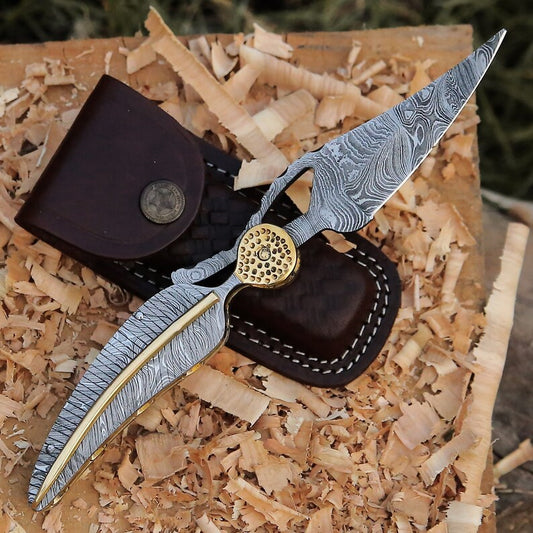 Custom Handmade Damascus Steel Pocket Knife