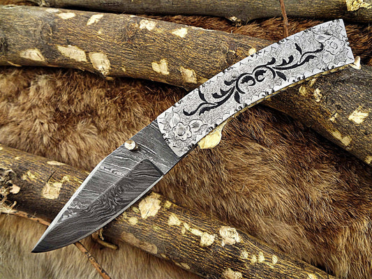Handmade Full Damascus Pocket Knife